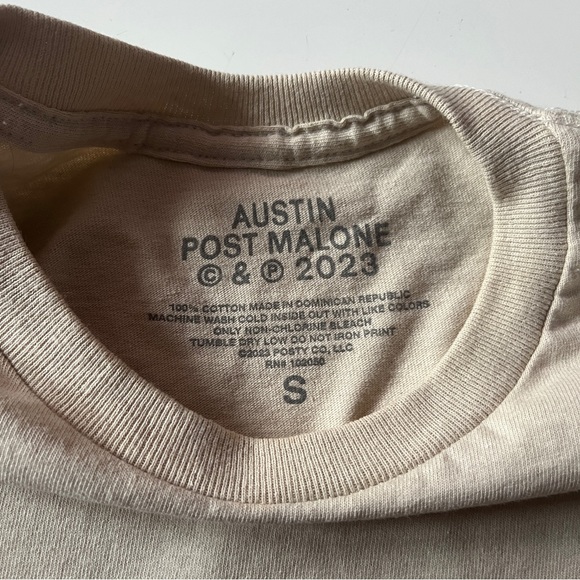 Post Malone Austin Beige Tee Shirt - Picture 3 of 5